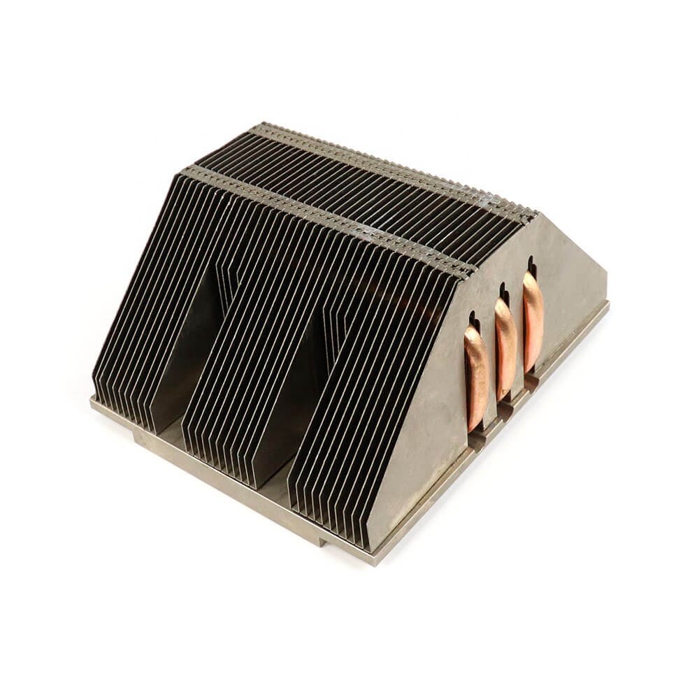 Customized Double Heat Pipe Stacked Large Zipper Fins Heat Sink